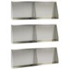 vidaXL Keerwand 6 st 60 x 12 x 40 cm Roestvrij staal zilver