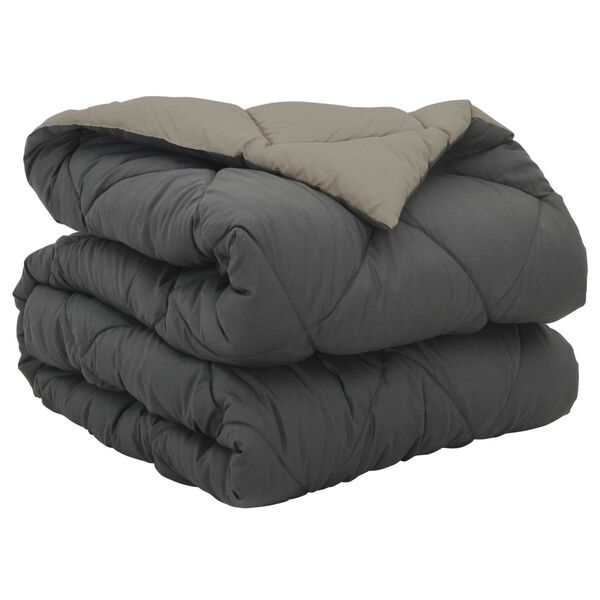 vidaXL Vol jaar dekbed Lichtgrijs en Antraciet 200 x 155 cm Microfiber