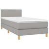vidaXL Boxspring met matras en LED stof lichtgrijs 90x190 cm