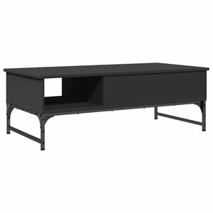 vidaXL Salontafel 100x50x35 cm bewerkt hout en metaal zwart