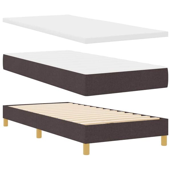 vidaXL Boxspringbed met matras Donkerbruin 200 x 100 cm Polyester