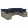 vidaXL 9-delige tuinbankset met kussens, grijs polyrotan