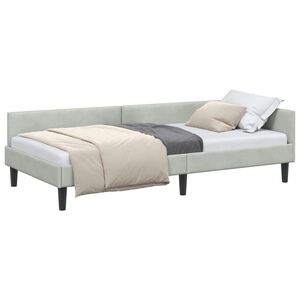 vidaXL Hoekbedframe Lichtgrijs 80 x 200 cm Fluweel