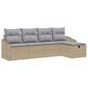 vidaXL Bankstel 6 st poly rattan