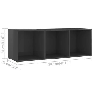 vidaXL Tv-meubelen 3 st 107x35x37 cm spaanplaat hoogglans grijs