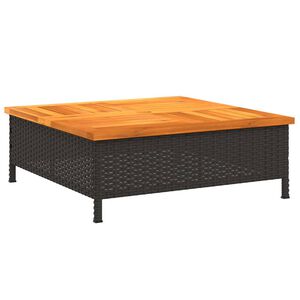 vidaXL Parasolvoetbedekking 70x70x25 cm poly rattan acaciahout zwart