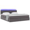 vidaXL Opbergbed met LED met matras Grijs 180 x 200 cm Nep Leer