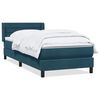 vidaXL Boxspring met matras fluweel donkerblauw 100x220 cm