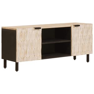 vidaXL TV-kast Witte Was Afwerking 105 x 33 x 46 cm Massief Mango Hout