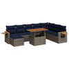 vidaXL 10-delige Loungeset met kussens poly rattan acacia grijs