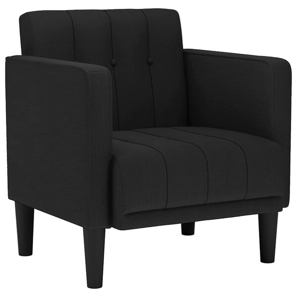 vidaXL Fauteuil met armleuningen Zwart 53 cm Stof