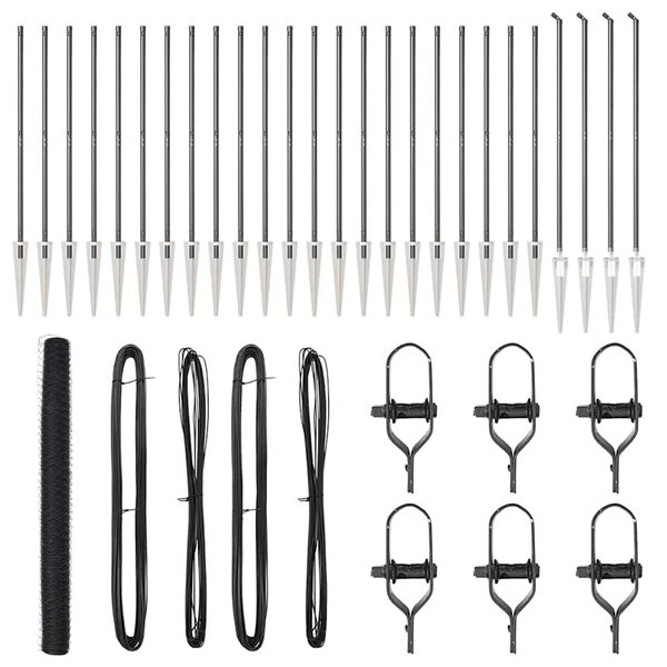 vidaXL Afrasteringspaal Grijs 50 x 1,6 m (36 mm gaas) Staal en PVC