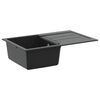 vidaXL Wasbak Zwart 780 x 500 mm 80% Kwarts en 20% Hars