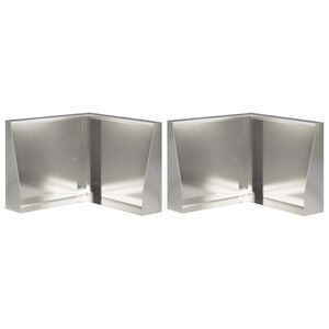 vidaXL Keerwand 2 st 50 x 50 x 30 cm Roestvrij staal zilver