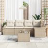 vidaXL Bankstel met kussen 6 pcs Beige poly rattan