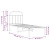 vidaXL Bedframe met hoofdbord metaal zwart 75x190 cm