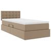 vidaXL Opbergbed met LED met matras Cappuccino 90 x 190 cm Nep Leer