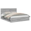 vidaXL Bedframe met lade Grijs Sonoma 180 x 200 cm Ingenieurshout