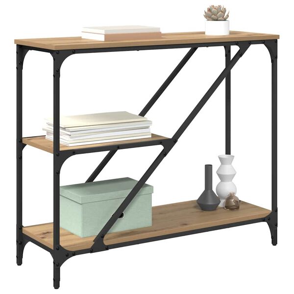 vidaXL Wandtafel Artisan Eiken 88,5 x 30 x 75 cm Bewerkt hout