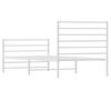 vidaXL Bedframe met hoofd- en voeteneinde metaal wit 107x203 cm