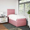vidaXL Boxspring met matras fluweel roze 90x200 cm