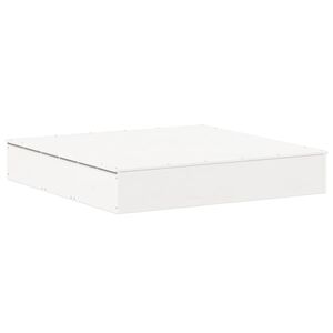 vidaXL Zandbak met deksel 111x111x19,5 cm massief grenenhout wit