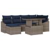 vidaXL Tuin Sofa Set met kussen met opslag 7 pcs Grijs en Marineblauw