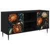 vidaXL Tv-meubel LOCHEM 102 x 33 x 51 cm Zwart eiken Bewerkt hout