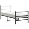 vidaXL Bedframe met hoofd- en voeteneinde&nbsp;metaal zwart 75x190 cm