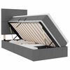 vidaXL LED Opslagbed met Matras Donkergrijs 90 x 190 cm Stof