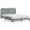 vidaXL Bedframe met LED zonder matras "Hvar" stof 140x190 cm lichtgrijs