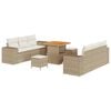 vidaXL Tuin Sofa Set 9 st Beige Poly riet