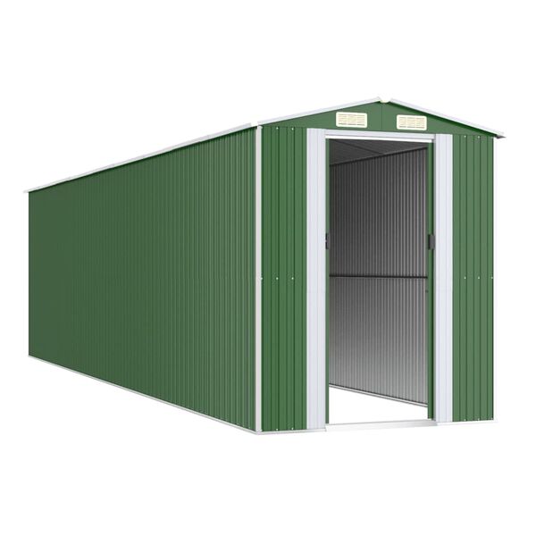 vidaXL Tuinschuur 192x772x223 cm gegalvaniseerd staal groen