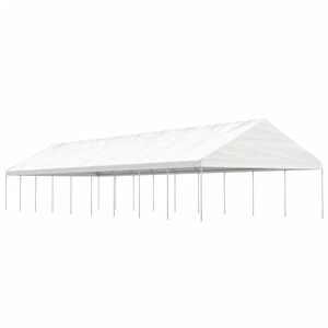vidaXL Prieel met dak 20,07x5,88x3,75 m polyetheen wit