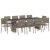 vidaXL Tuin eettafelset 11 st Grijs poly rattan