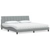 vidaXL Bed met matras "Hanko" stof lichtgrijs 200x200 cm