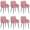 vidaXL Eettafelstoelen 6 st fluweel Roze 56.5 x 50 x 85 cm