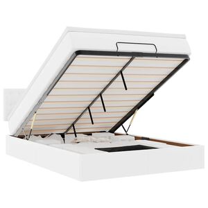 vidaXL Ottoman bed met matras 140x190cm kunstleer wit