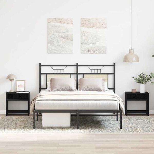 vidaXL Nachtkastjes 2 st 40x30x40 cm spaanplaat zwart eikenkleurig