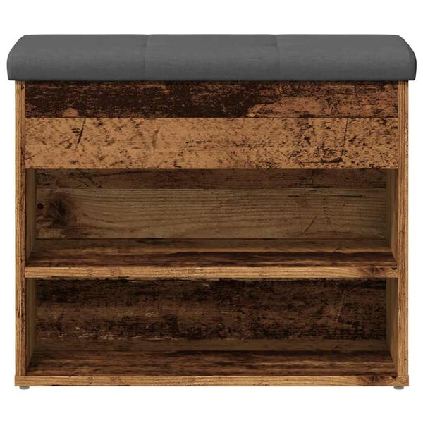 vidaXL Schoenenbank 62x32x50 cm bewerkt hout oud houtkleurig