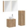 vidaXL Badkamermeubelset 4 st Artisanaal eiken Bewerkt hout en glas