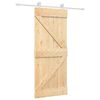 vidaXL Schuifdeur Natuurlijk en Wit 85 x 210 cm Massief Grenenhout