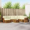 vidaXL Sofa-Sets 9 pcs Natuurlijk en Cr&egrave;me Massief Acaciahout