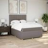 vidaXL Boxspring met matras stof taupe 160x200 cm