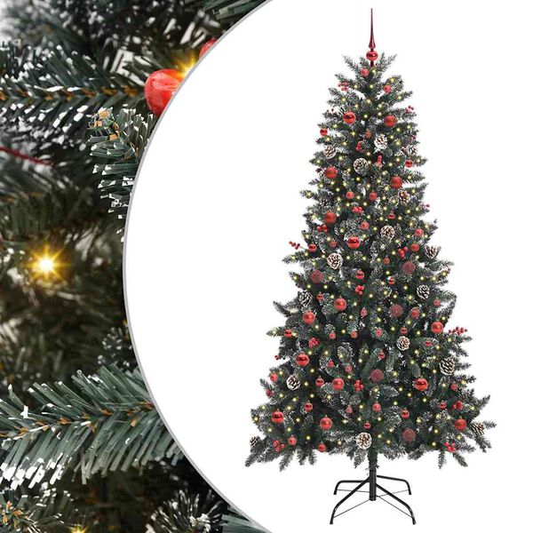 vidaXL Kunstkerstboom met 300 LED Groen 210 cm PVC en Plastic en Staal