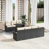 vidaXL Tuin Sofa Set met kussen met opslag 8 pcs Zwart Poly Rattan