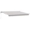 vidaXL Markies Lichtgrijs en wit. 400 &times; 300 cm Polyester en Aluminium