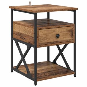vidaXL Nachtkastje Oudhout 40 x 42 x 55 cm Bewerkt hout
