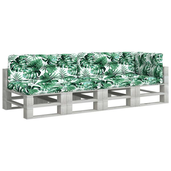 vidaXL Palletkussens 5 st stof bladpatroon