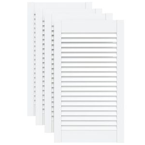 vidaXL Kastdeuren met lamellen 4 st 69x39,4 cm massief grenenhout wit